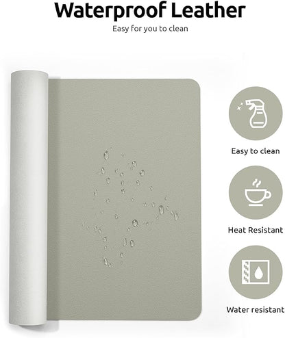 YSAGi Leather Desk Pad Protector, Office Desk Mat, Large Mouse Pad, Non-Slip PU - Image 4