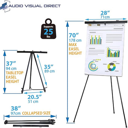 Lightweight Aluminum Flip-Chart Presentation Easel, 70 Inches - Image 3