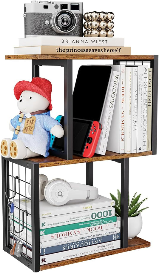 Vfelf Desktop Bookshelf, 3-Tier Desk Organizer Shelf by Unknown