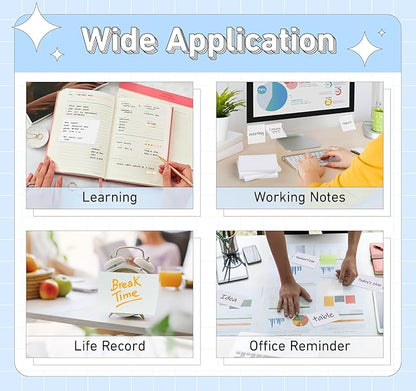 White Sticky Notes 3 x 5 in, 10 Pads Large Notepads, 100 Sheets/Pad Sticky Note - Image 7