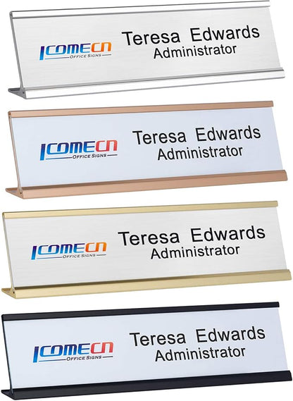 Personalized Office Name Plates Aluminum Hot Printing Add Logo Picture Custom - Image 2