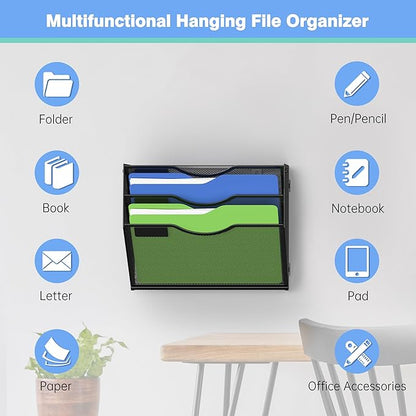 Kuntine.B Wall File Organizer Office Hanging Magazine Holder Wall File Organizer - Image 4