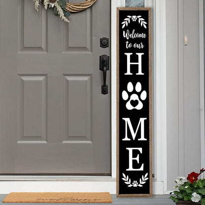 LuZhiQiang Front Porch for Welcome To Our Home Standing Sign 45"X9" Vertical by LuZhiQiang