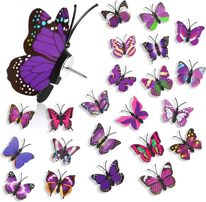 50Packs Purple Butterfly Push Pins Decorative Thumb Tacks Pushpins by GOOZADA