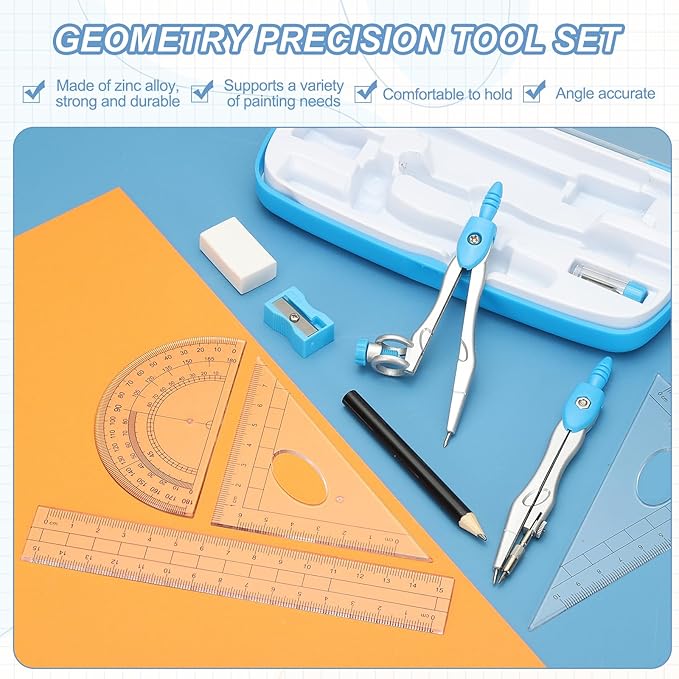 PATIKIL Geometry Precision Tool Set, Sky Blue - Image 3