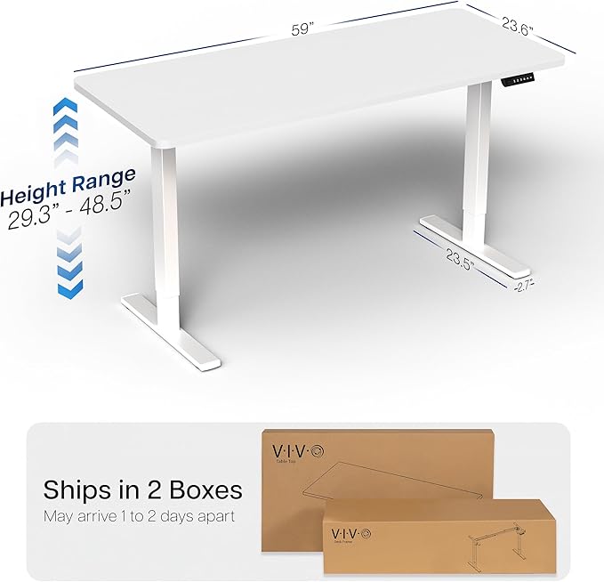 VIVO Electric 60 x 24 in Standing Desk, Memory Height Adjustment, 1B Series - Image 3