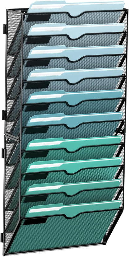 SUPEASY 10-Tier Wall File Organizer, Hanging Wall Files by SUPEASY