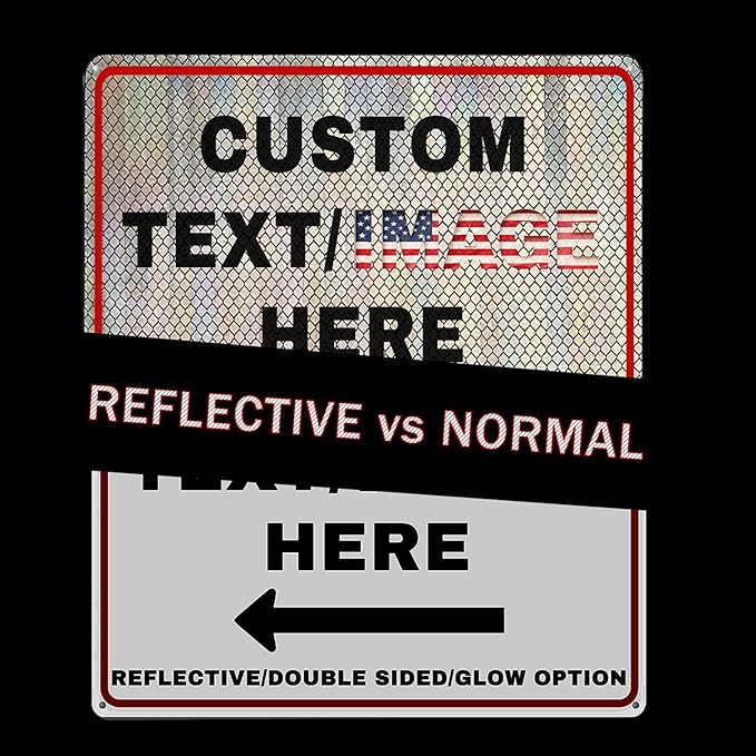 Custom Sign Left or Right Arrow, Glow in the Dark/Reflective Option, Customize - Image 3