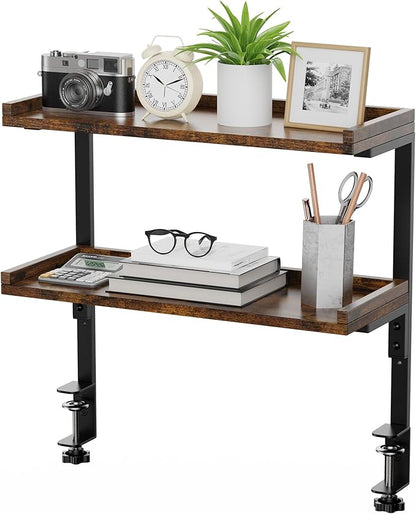 ART-GIFTREE Clamp On Desk Shelf 2-Tier, 16.5 in Wood Shelving Unit - Image 4