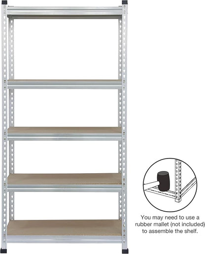 Amazon Basics Double Post Press Board 5 Tier Shelf 36 x 18 x 72, Aluminum | - Image 6