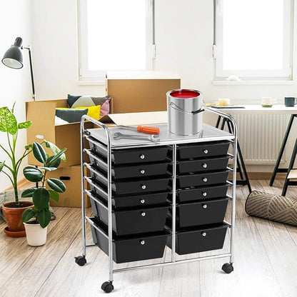 Giantex 12 Drawer Rolling Storage Cart Tools Scrapbook Paper Office School - Image 2