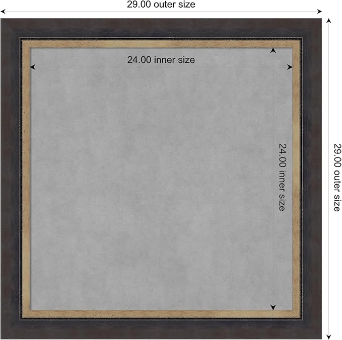 Amanti Art Black Framed Magnetic Board 29x29 Medium Vision Board - Image 3