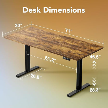 HUANUO 71 x 30 inch Electric Standing Desk Adjustable Height, 4 Memory Height - Image 3