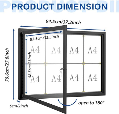 S SWANCROWN Outdoor Bulletin Board Weatherproof 37x28in, Enclosed Bulletin - Image 2