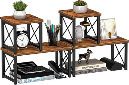 Honiter 2 Sets Desk Shelf, Desktop Organizer Shelf, 2 Tier Independent by Honiter