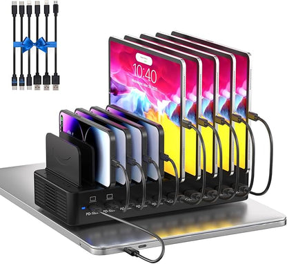 415W Charging Station for Multiple Devices, 10-Port USB C Fast Charger Station by Unknown