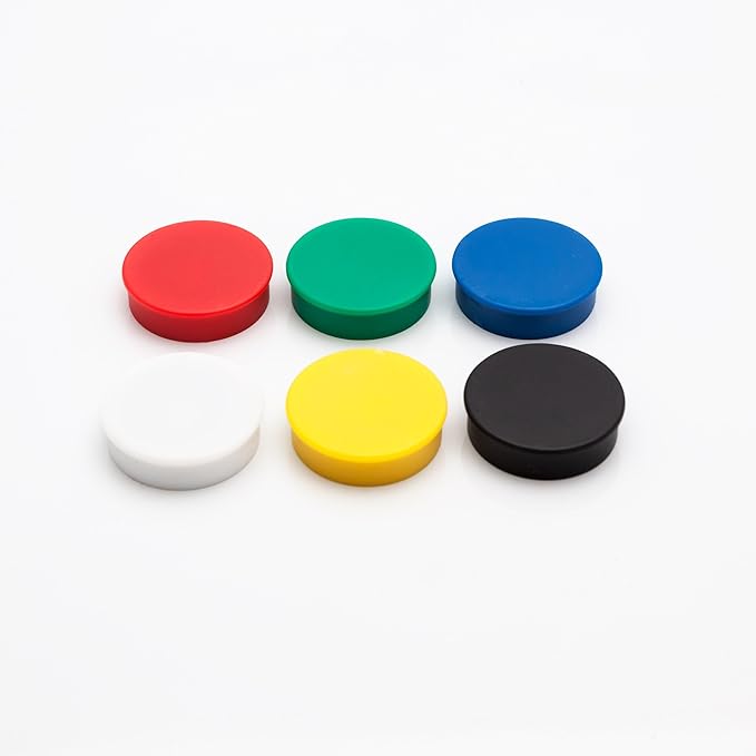 Bullseye Office 24 Round White Fridge Magnets, Button Shaped, Small Colorful - Image 3