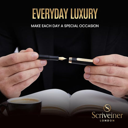 Scriveiner Luxury EDC Fountain Pen, Stunning Black Pocket Pen - Image 8