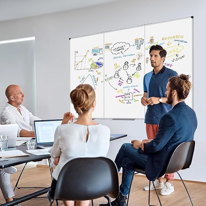 XBoard Magnetic Whiteboard 96 x 48 Inch, Giant Foldable Dry Erase White Board - Image 2