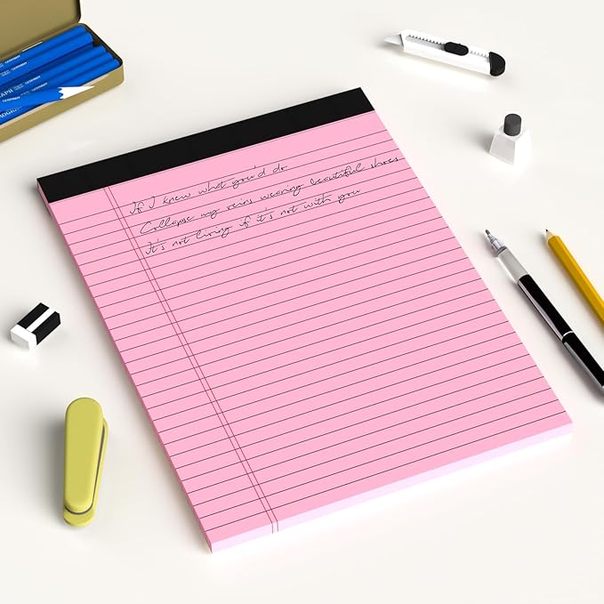 AILZFEI Pink Legal Pad Note Pads 8.5 x 11 inch, Wide Ruled Clear Print Writing - Image 7