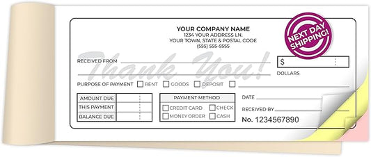 Custom 2.83" x 7" Carbonless NCR Books in 3-Part Triplicate Invoices, Work by PrintPPS