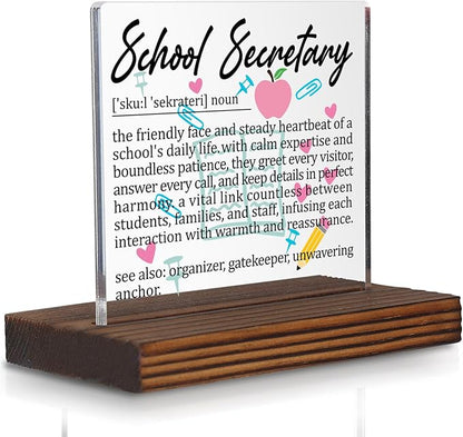 School Secretary Gifts, Thank You Desk Sign by Pariveca