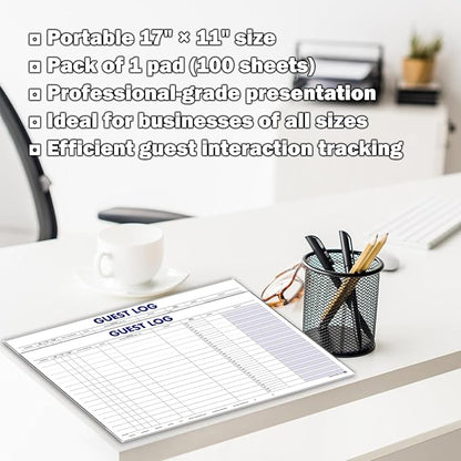 Guest Log Book for Automotive Dealerships – Customer Sign-in Tracking Log – 17" - Image 3