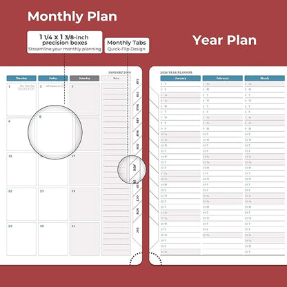 IN-LUXPRO Planner 2026 Daily Weekly and Monthly, 11.5"x8.5", 12 Months Spiral - Image 4