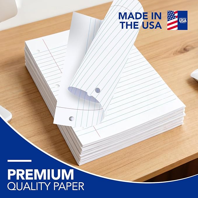 Kaisa loose Leaf Paper Filler Paper 150 Sheets 8"x10.5", Wide Ruled, 3-Hole - Image 3