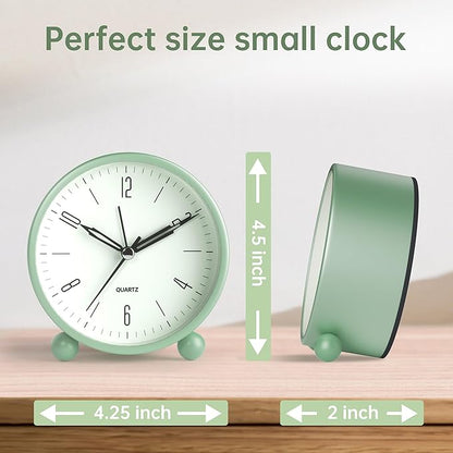 Analog Alarm Clock, 4 inch Super Silent Non Ticking Small Clock - Image 7