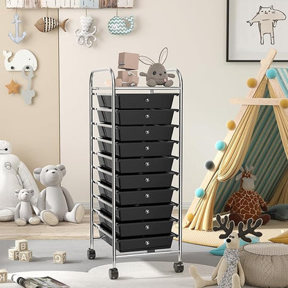 GLACER 10 Drawers Rolling Cart, Storage Cart - Image 9