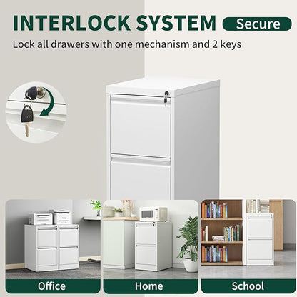 Yukimo 2 Drawer File Cabinet for Home Office, Vertical File Cabinet - Image 7