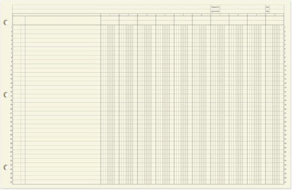 BookFactory Ledger Sheets/Large 10 Column Accounting Ledger Columnar Loose Leaf - Image 2