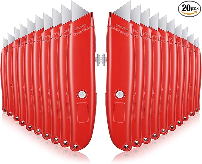 20 Pcs Retractable Utility Knife, Box Cutter Aluminum Alloy Carpet Knife Heavy by Unknown