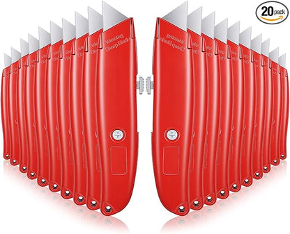 20 Pcs Retractable Utility Knife, Box Cutter Aluminum Alloy Carpet Knife Heavy by Unknown
