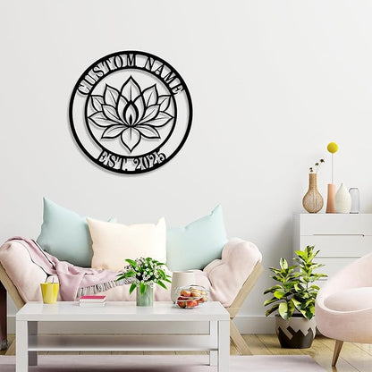 Personalized Lotus Metal Sign, Custom Lotus Flower Wall Decor, Zen Metal Wall - Image 3