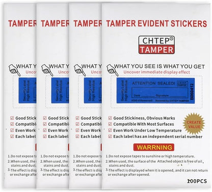ChtepTamper 100 Pieces Total Transfer Tamper-Evident Stickers Security Labels - Image 2