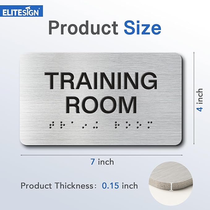 AUTHORIZED Signs with Raised Text & Grade 2 Braille, Brushed Aluminum/Silver - Image 2
