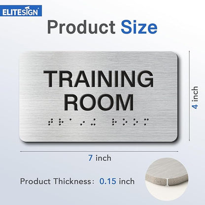 KITCHEN Signs with Raised Text & Grade 2 Braille, Brushed Aluminum/Silver - Image 2