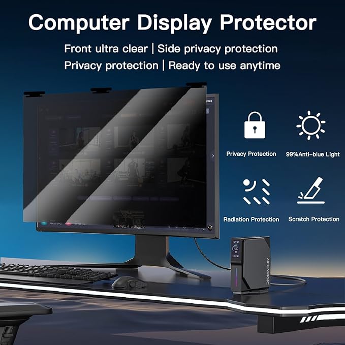 2 Pack Magnetic Hanging Computer Privacy Screen 24 Inch - Image 5