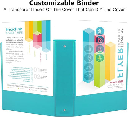 CIXILDTS 2-inch Round Ring Binder, Durable 2" 3 Ring Binder Fit Letter Size - Image 5