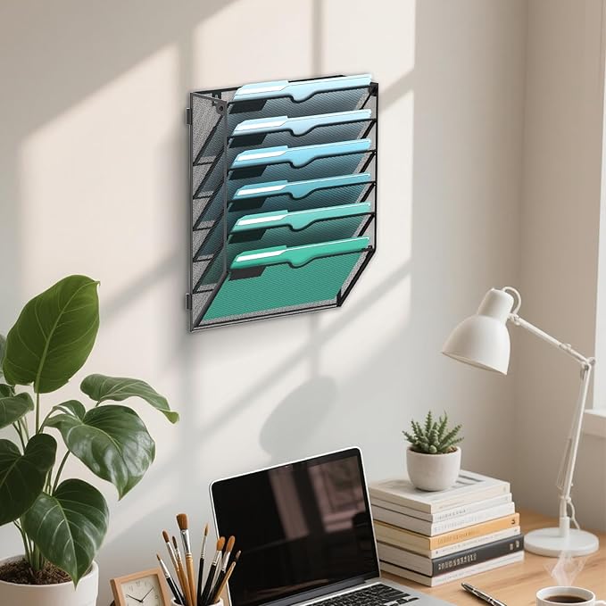 SUPEASY 6-Tier Wall File Organizer, Hanging Wall Files - Image 7