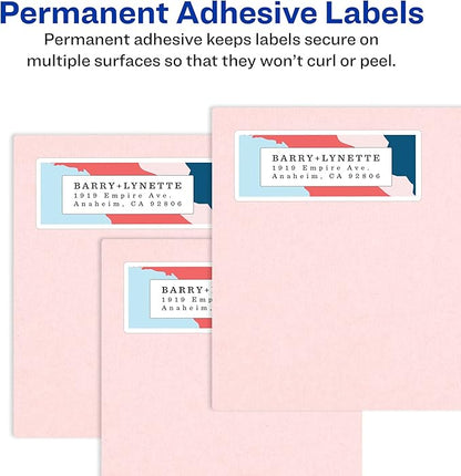 Avery Address Labels for Laser & Inkjet Printers, 300 Labels Per Pack, 3 Packs - Image 3