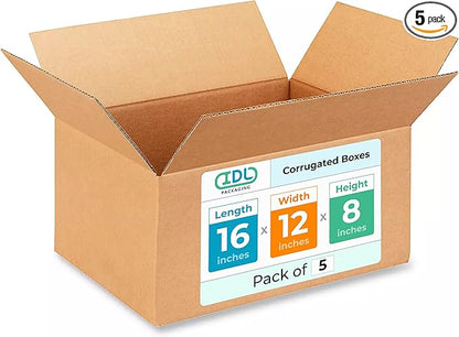 Medium Shipping & Moving Boxes 16 x 12 x 8 inches by IDLPackaging