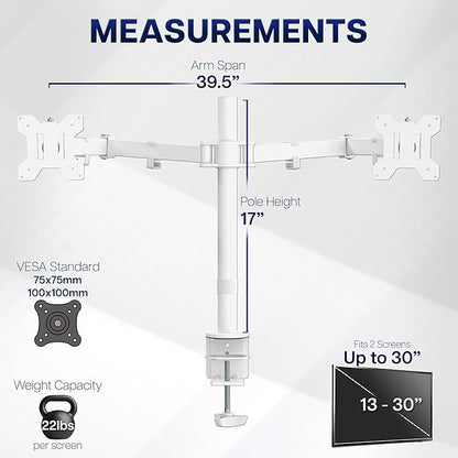 VIVO Dual Ultrawide Monitor Desk Mount, Heavy Duty Fully Adjustable Steel Stand - Image 4