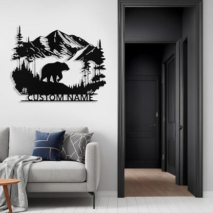 Custom Bear Metal Sign, Custom Bear Metal Wall Art Decor, Personalized Last - Image 5