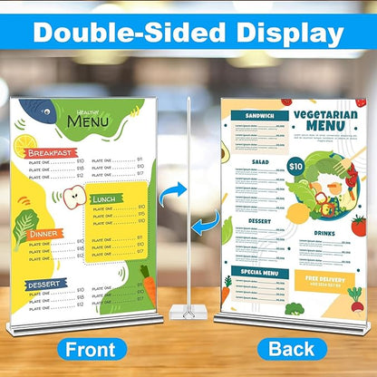 EHWINE Acrylic Sign Holder 8.5 x 11, 18 Pack Double-Sided Stand up Table Top - Image 2