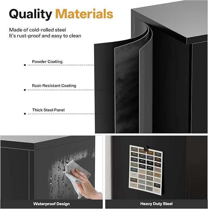 TaskStorz Metal Storage Cabinet, Lockable File Steel Cabinet - Image 7