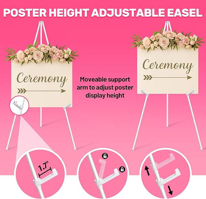 2 Pack White Easel Stand for Sign & Poster - Image 4