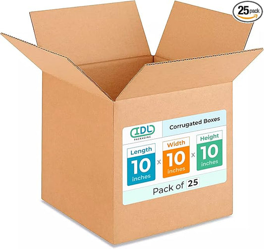 Medium Cube Moving & Shipping Boxes 10"L x 10"W x 10"H by IDLPackaging